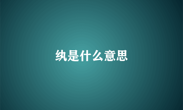 纨是什么意思