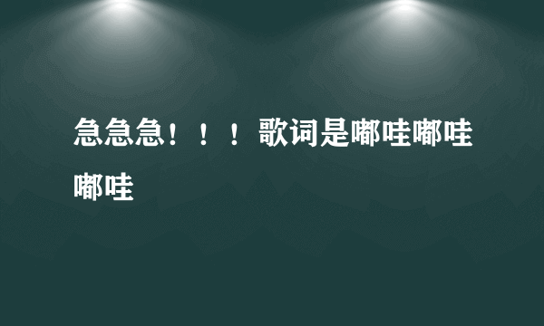 急急急！！！歌词是嘟哇嘟哇嘟哇
