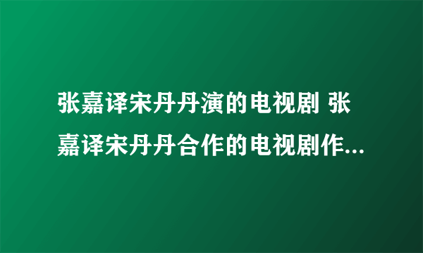张嘉译宋丹丹演的电视剧 张嘉译宋丹丹合作的电视剧作品有哪些