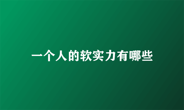 一个人的软实力有哪些