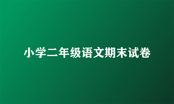 小学二年级语文期末试卷