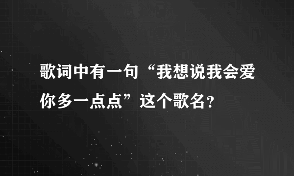 歌词中有一句“我想说我会爱你多一点点”这个歌名？