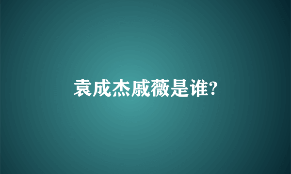 袁成杰戚薇是谁?