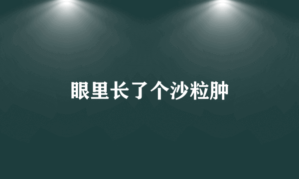 眼里长了个沙粒肿