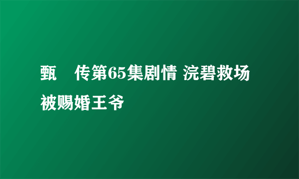 甄嬛传第65集剧情 浣碧救场被赐婚王爷
