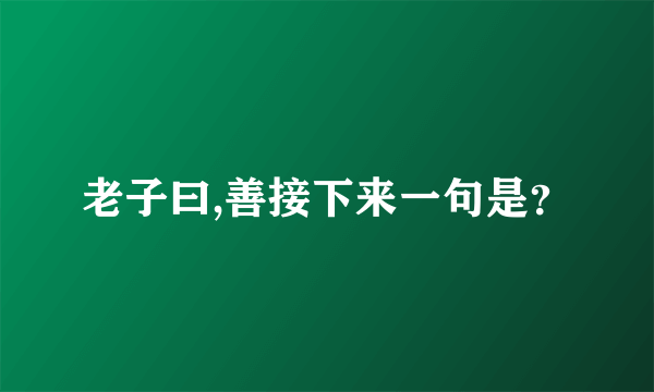 老子曰,善接下来一句是？