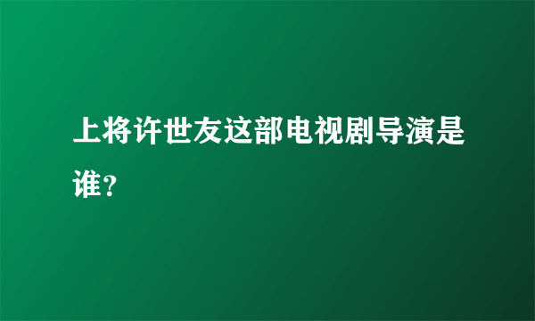 上将许世友这部电视剧导演是谁？