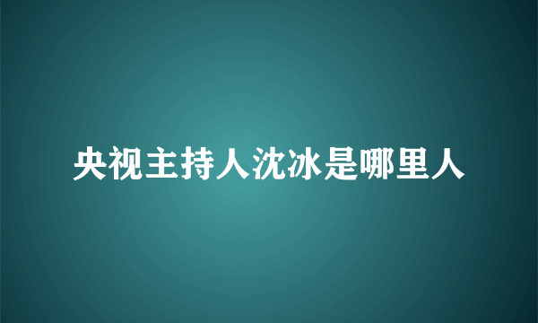 央视主持人沈冰是哪里人