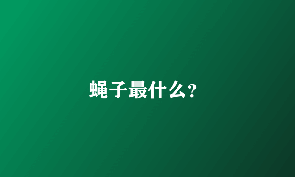 蝇子最什么？