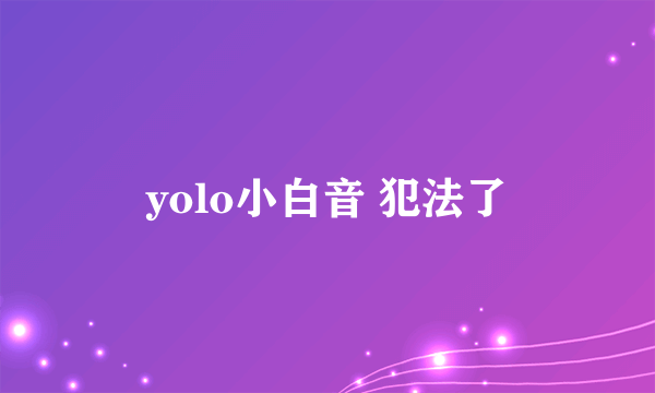yolo小白音 犯法了