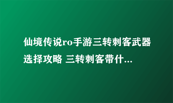 仙境传说ro手游三转刺客武器选择攻略 三转刺客带什么武器好