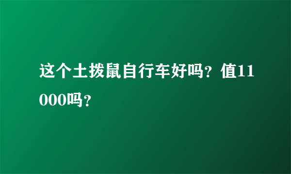 这个土拨鼠自行车好吗？值11000吗？