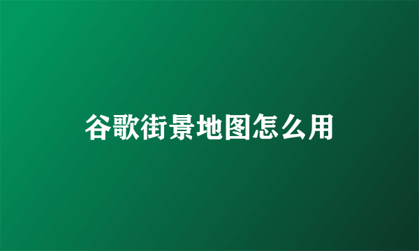 谷歌街景地图怎么用