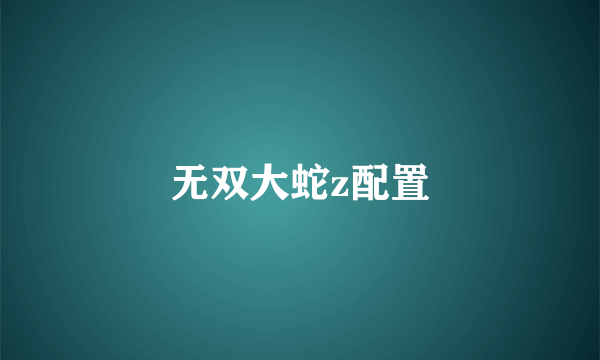 无双大蛇z配置