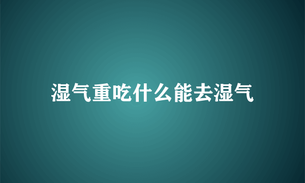 湿气重吃什么能去湿气
