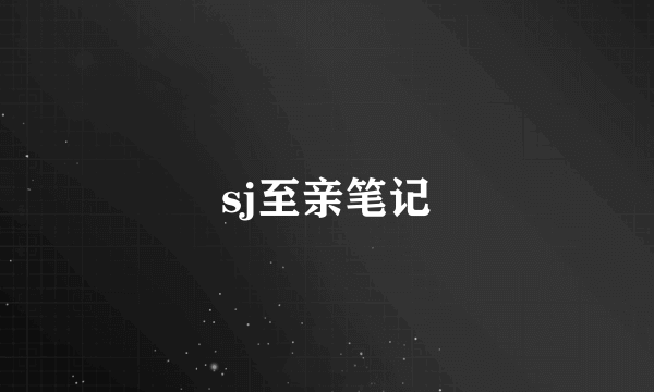 sj至亲笔记