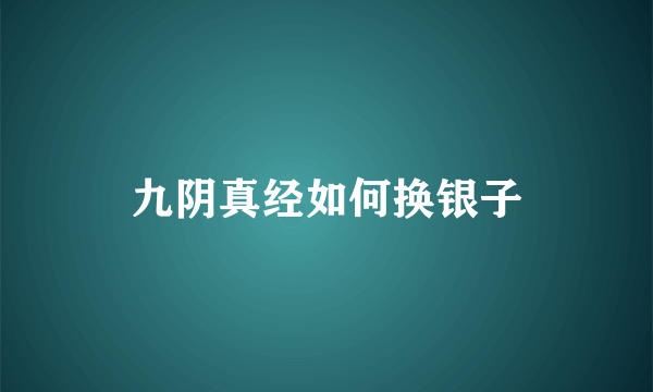九阴真经如何换银子