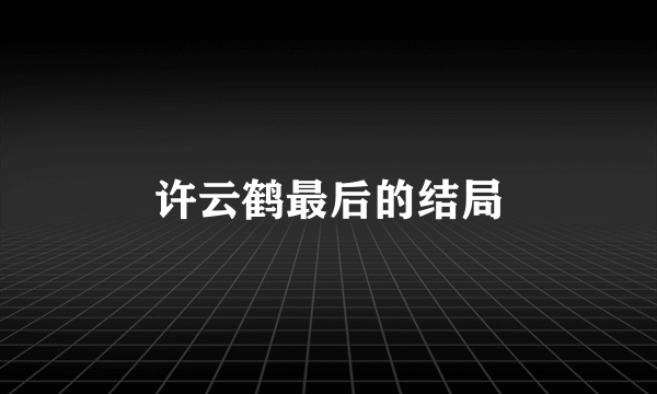许云鹤最后的结局