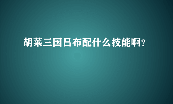 胡莱三国吕布配什么技能啊？