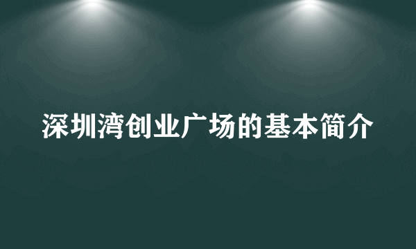 深圳湾创业广场的基本简介