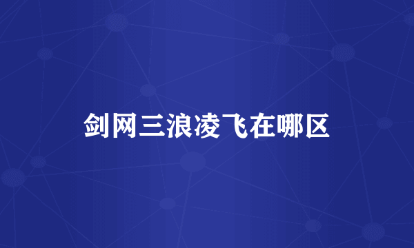 剑网三浪凌飞在哪区