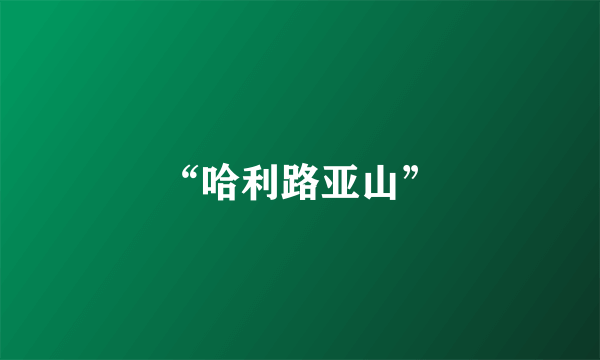 “哈利路亚山”