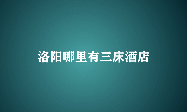 洛阳哪里有三床酒店