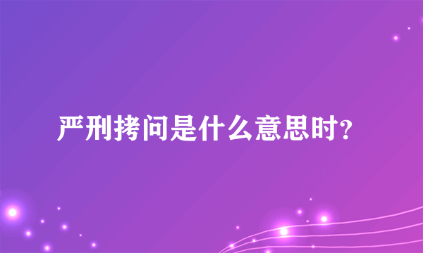 严刑拷问是什么意思时？