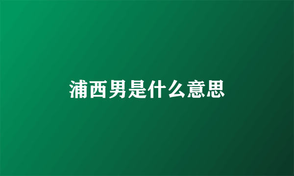 浦西男是什么意思