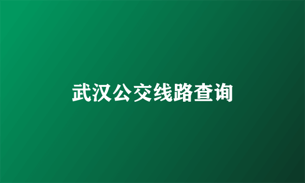 武汉公交线路查询