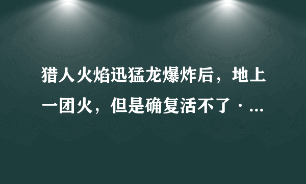 猎人火焰迅猛龙爆炸后，地上一团火，但是确复活不了··为什么