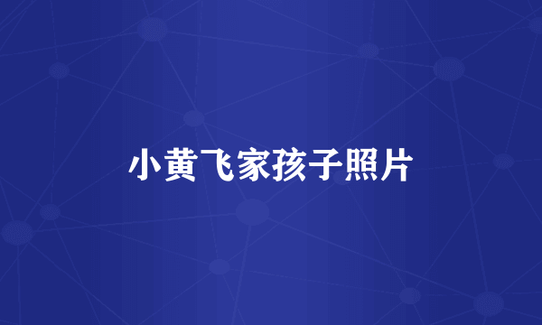 小黄飞家孩子照片