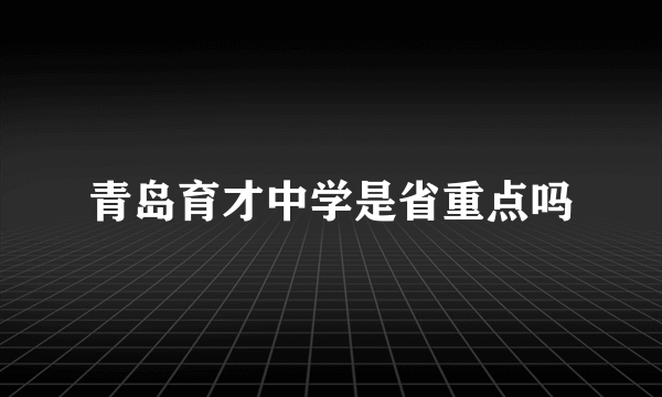 青岛育才中学是省重点吗