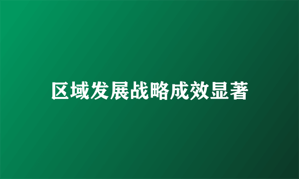 区域发展战略成效显著