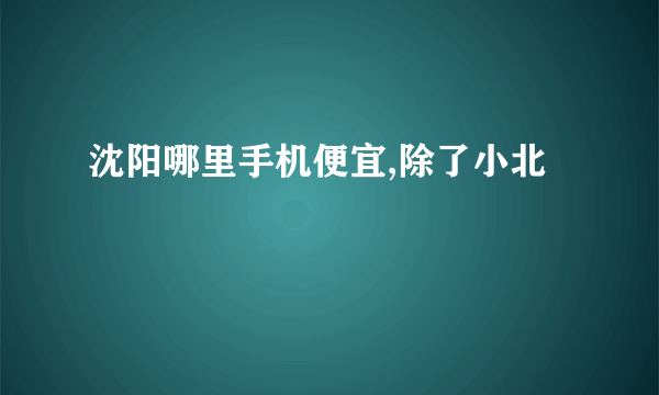 沈阳哪里手机便宜,除了小北