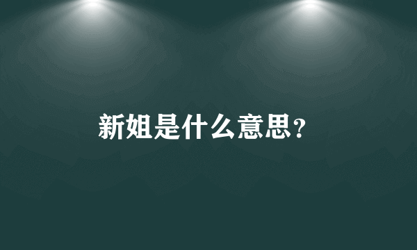 新姐是什么意思？