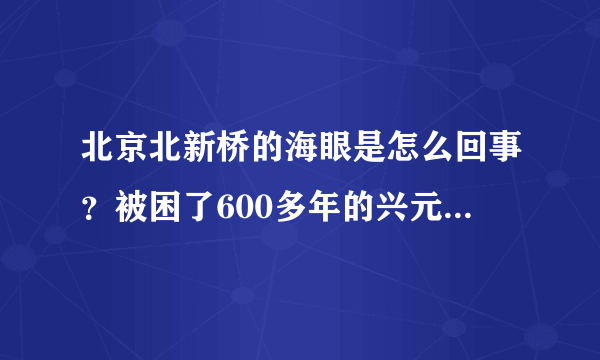 北京北新桥的海眼是怎么回事？被困了600多年的兴元龙是真的吗？