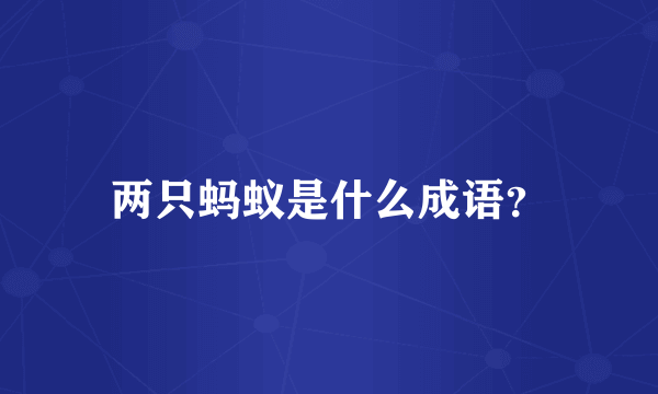 两只蚂蚁是什么成语？