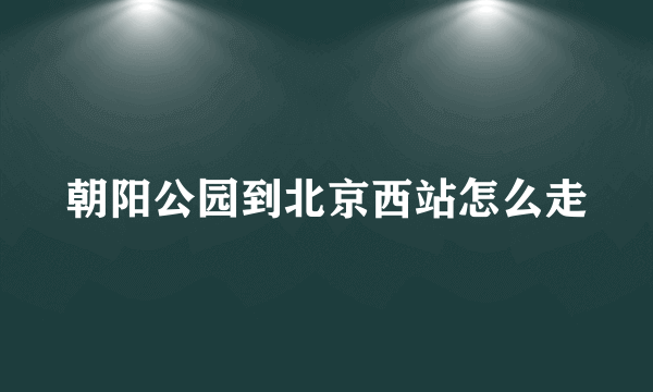 朝阳公园到北京西站怎么走