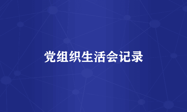 党组织生活会记录