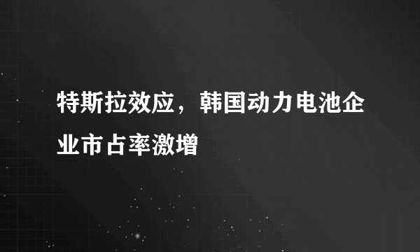 特斯拉效应，韩国动力电池企业市占率激增