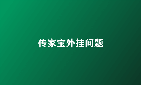 传家宝外挂问题