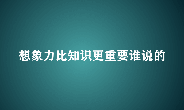 想象力比知识更重要谁说的