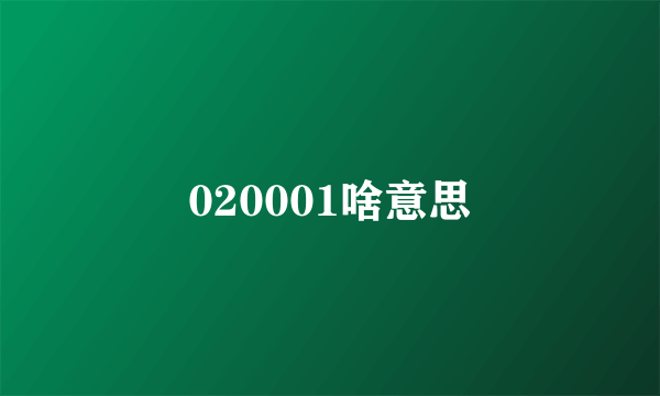 020001啥意思
