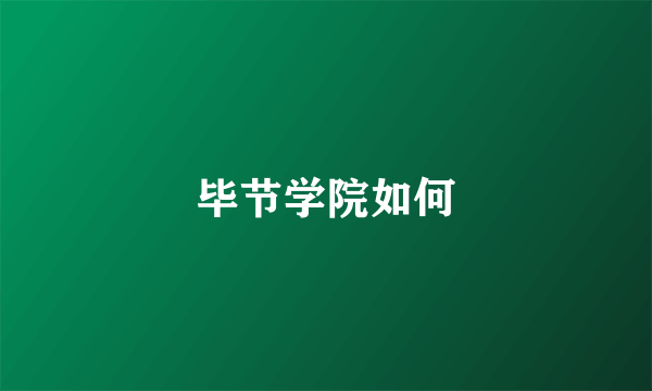 毕节学院如何