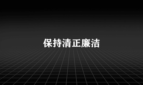 保持清正廉洁