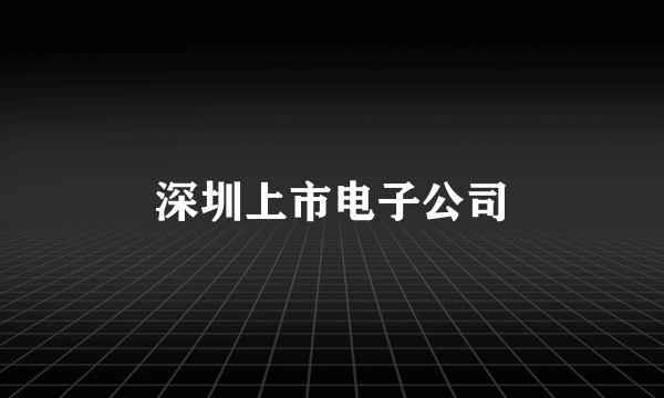 深圳上市电子公司