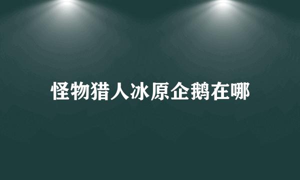 怪物猎人冰原企鹅在哪