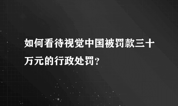 如何看待视觉中国被罚款三十万元的行政处罚？