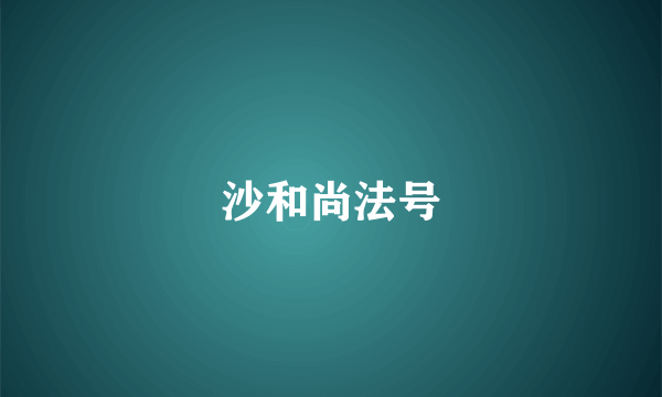 沙和尚法号